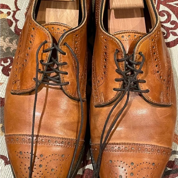 Allen Edmonds McAllister Bench Welt Wingtip Oxford Shoes Men's Size 10.5 Tan Use - Picture 3 of 12